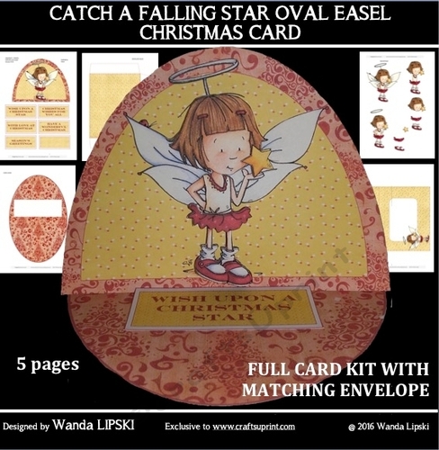 CATCH A FALLING STAR CHRISTMAS OVAL EASEL CARD