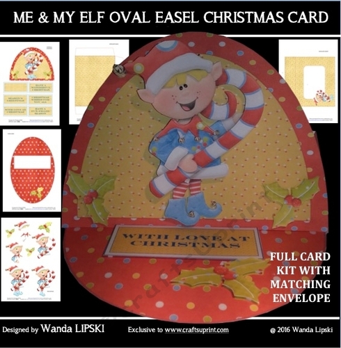 ME & MY ELF OVAL EASEL CHRISTMAS CARD