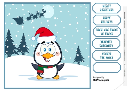 PERKY PENGUIN CHRISTMAS TOPPER