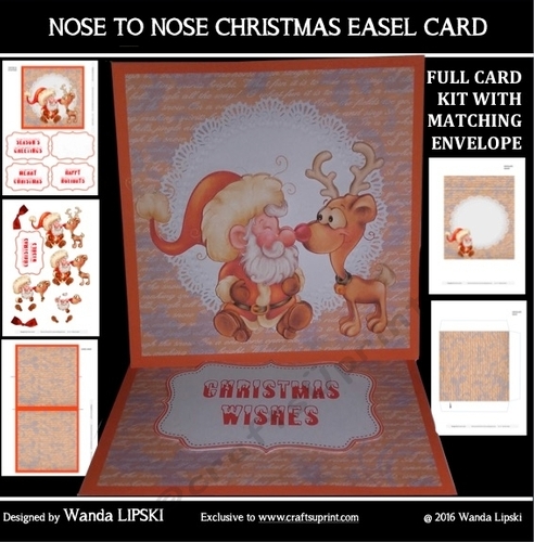 NOSE TO NOSE CHRISTMAS EASEL CARD