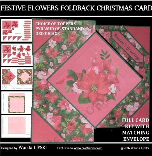 FESTIVE FLOWERS FOLDBACK CHRISTMAS CARD