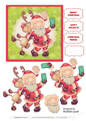 SANTA SELFIE CHRISTMAS TOPPER