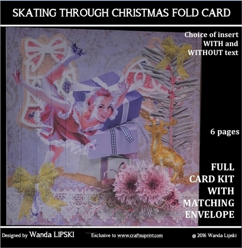 SKATING THROUGH CHRISTMAS VINTAGE FOLD CARD