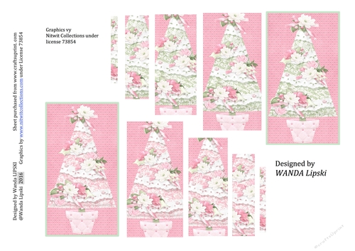 2 x HOLIDAY BOUQUET TREE TOPPERS