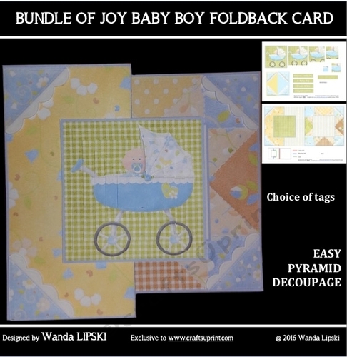 BUNDLE OF JOY BABY BOY FOLDBACK MINI KIT with PYRAMID DECOUPAGE