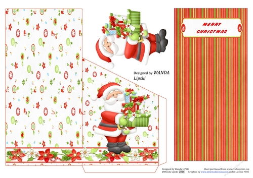 HO HO HO SANTA 3 MONEY HOLDER CARD