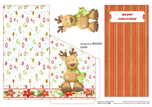HO HO HO REINDEER 2 MONEY HOLDER CARD
