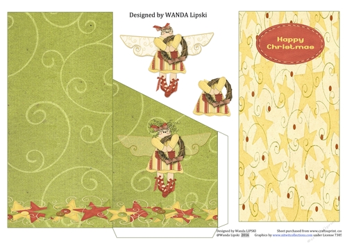 CROOOKED HALOS CHRISTMAS ANGEL MONEY HOLDER CARD