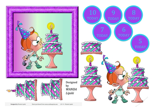BLOWING OUT THE BIRTHDAY CANDLES GIRL AGES 5-10
