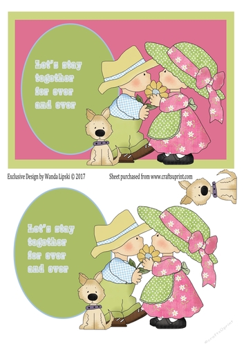 PUPPY LOVE 1 LETS STAY TOGETHER VALENTINE/LOVE TOPPER