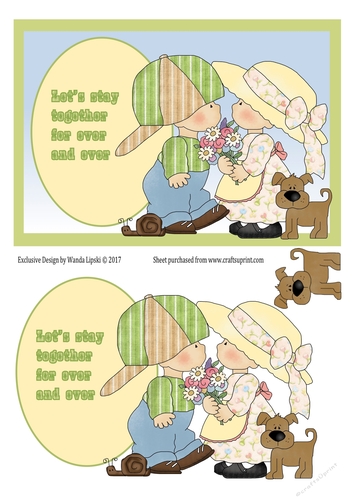PUPPY LOVE 2 LETS STAY TOGETHER VALENTINE/LOVE TOPPER