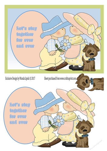 PUPPY LOVE 3 LETS STAY TOGETHER VALENTINE/LOVE TOPPER
