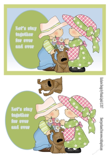 PUPPY LOVE 4 LETS STAY TOGETHER VALENTINE/LOVE TOPPER