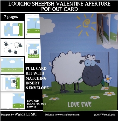 LOOKING SHEEPISH VALENTINE/LOVE POP-OUT APERTURE CARD 