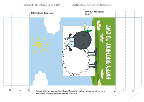 LOOKING SHEEPISH POP-OUT APERTURE CARD ADD-ON - BIRTHDAY FRONT