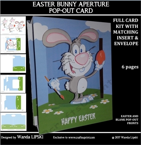EASTER BUNNY POP-OUT APERTURE CARD