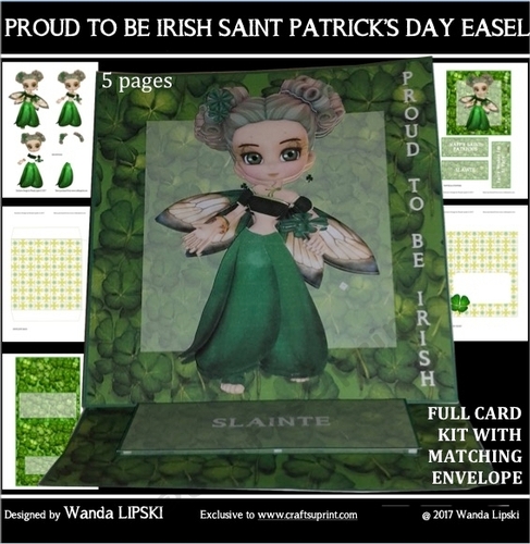 PROUD TO BE IRISH FAIRY WISHES ST PATS EASEL