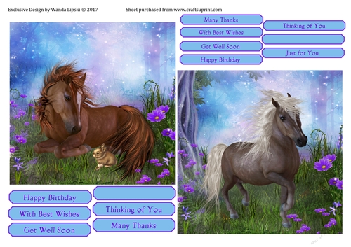 2 ULTRA QUICK SHETLAND PONY FANTASY CARD FRONTS