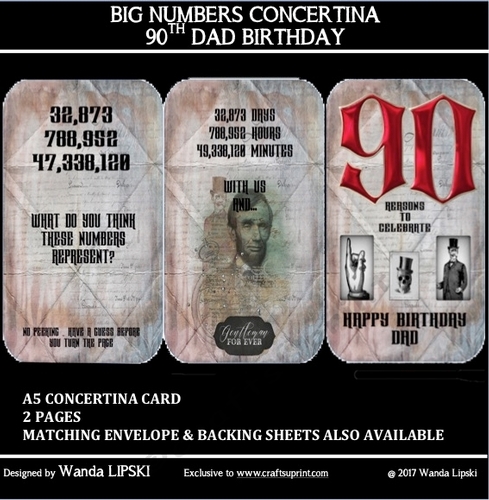 BIG NUMBERS CONCERTINA 90TH DAD BIRTHDAY