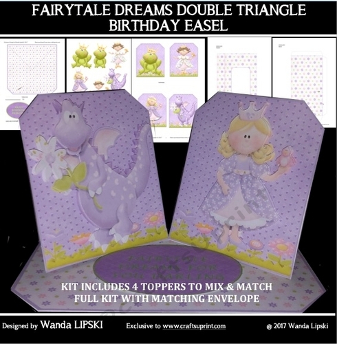 FAIRYTALE DREAMS DOUBLE TRIANGLE BIRTHDAY EASEL 