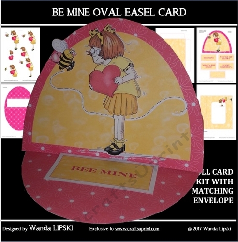BEE MINE BIRTHDAY OR LOVE OVAL EASEL CARD KIT
