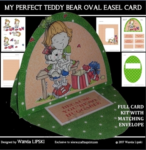 MY PERFECT TEDDY BEAR OVAL EASEL CARD KIT