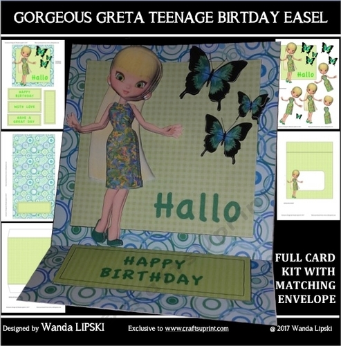 GORGEOUS GRETA BIRTHDAY EASEL CARD