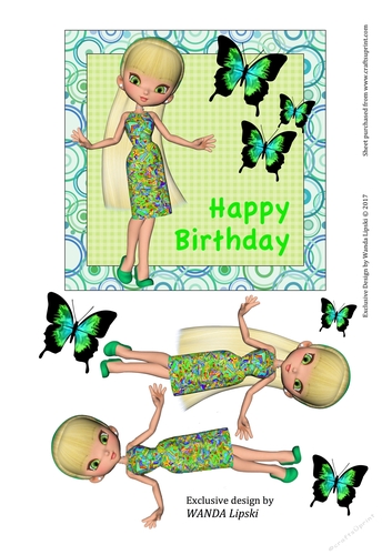 BIRTHDAY COOKIE & BUTTERFLY CARD FRONT