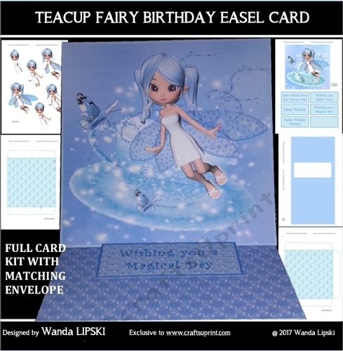 TEACUP FAIRY EASEL CARD