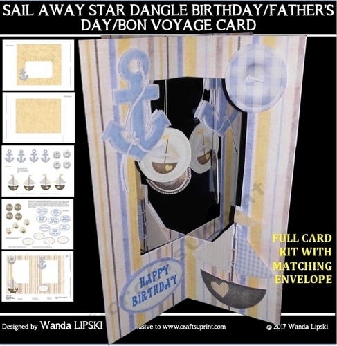 SAIL AWAY STAR DANGLE BIRTHDAY CARD