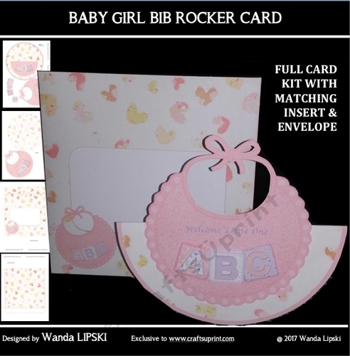 BABY GIRL BIB ROCKER CARD KIT