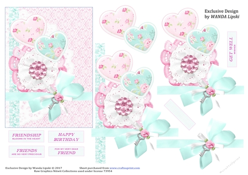 ROMANCE & ROSES FRIENDSHIP or BIRTHDAY CARD FRONT