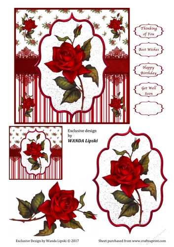 VINTAGE RED ROSE MULTI-USE CARD FRONT