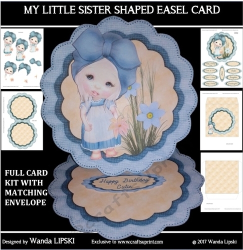 MY LITTLE SISTER SHAPED EASEL CARD