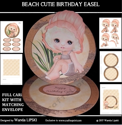 BEACH CUTIE BIRTHDAY EASEL CARD