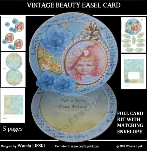 VINTAGE BEAUTY EASEL CARD