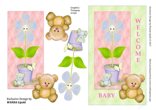 LITTLE WEED WELCOME BABY GIRL TOPPER