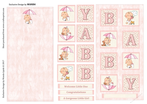 QUICK BIRTH BABY GIRL CARD FRONT