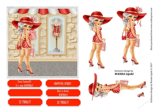 SHOPPING SPREE BIRTHDAY TOPPER