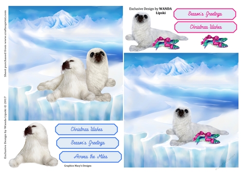 2 x CHRISTMAS  SEAL TOPPERS