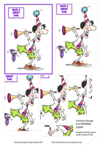  HAVE A GREAT DAY  MALE STEP BY STEP TOPPER