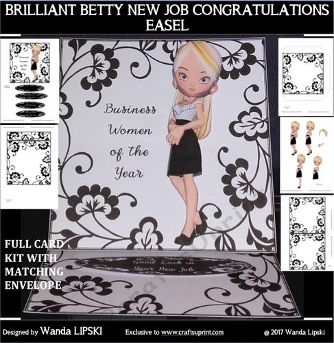 BRILLIANT BETTY NEW JOB CONGRATULATIONS EASEL CARD