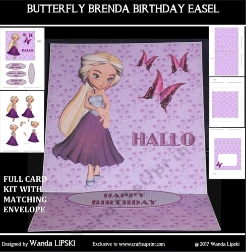 BUTTERFLY BRENDA BIRTHDAY  EASEL CARD
