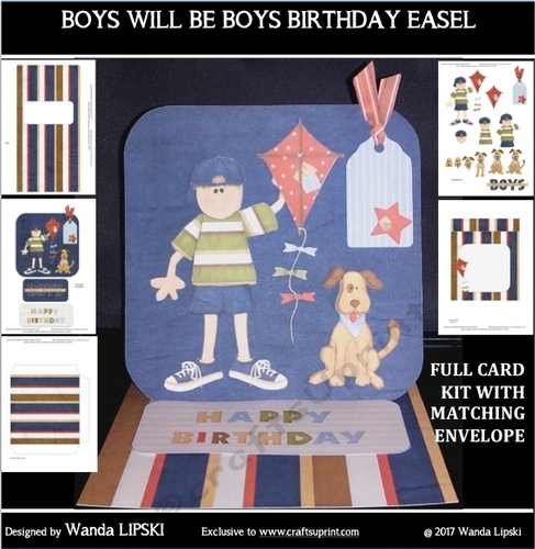 BOYS WILL BE BOYS BIRTHDAY EASEL