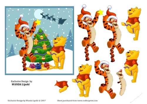 POOH AND TIGGER CHRISTMAS CARD FRONT