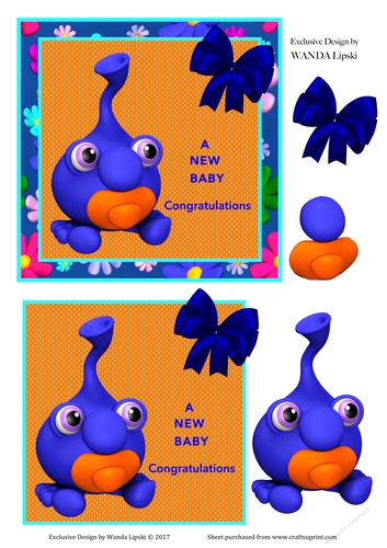 BUG BABY BOY CARD FRONT