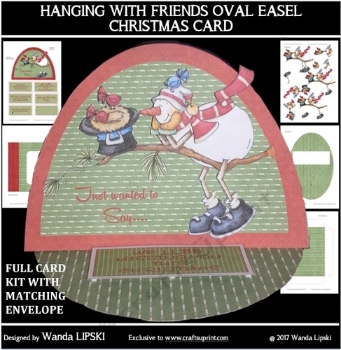 HANGING WITH FRIENDS CHRISTMAS OVAL EASEL