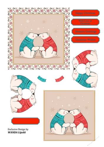 CHRISTMAS LOVE BEARS TOPPER