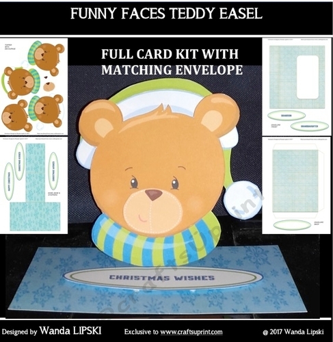 FUNNY FACE CHRISTMAS TEDDY EASEL