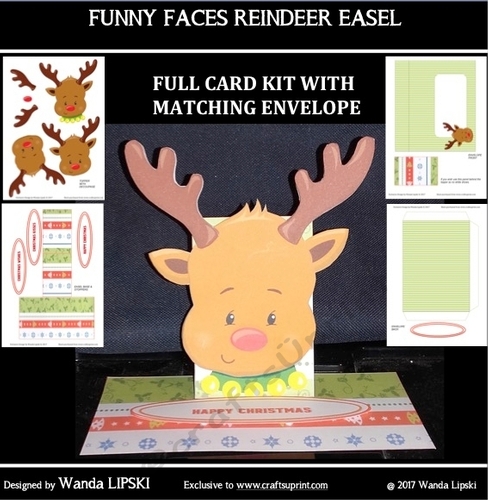 FUNNY FACE CHRISTMAS REINDEER EASEL